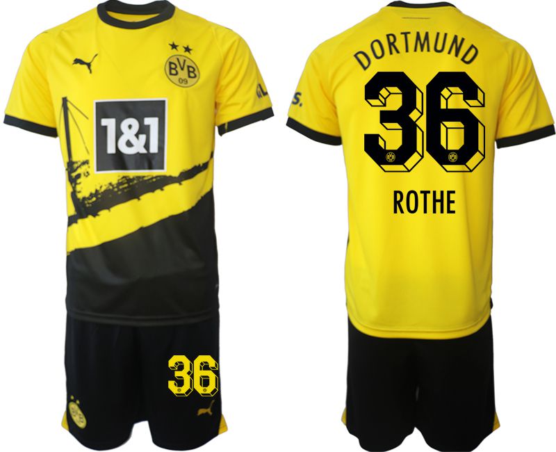 Men 2023-2024 Club Borussia Dortmund home yellow #36 Soccer Jersey->borussia dortmund jersey->Soccer Club Jersey